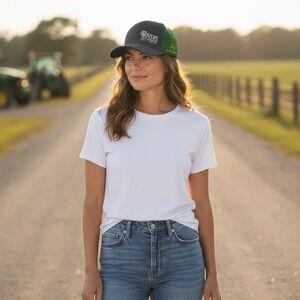 John Deere 4 Rivers Equipment Trucker Hat Green Mesh Snapback Adjustable